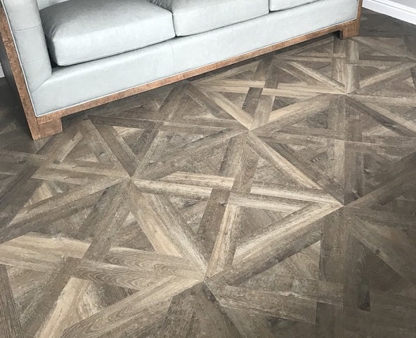 Flooring 4 You Ltd installed Amtico Signature Aged Oak parquet to a French Weave pattern at a home in Cheshire
